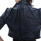 CEPH-421 Gewachstes Distressed Bustier Crop Top