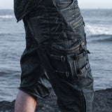 mens waxed textured tactical 3 4 shorts multi utility pockets