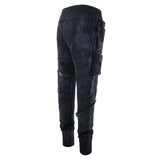 mens long utility cargo jogger pants drop crotch waxed