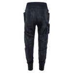 mens long cargo track pants drop crotch waxed