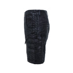 mens waxed textured tactical cargo shorts leather straps side seam rib texture