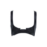 womens avant-garde bustier top faux leather satin lining biomorph