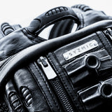 Avant-garde biomorphic backpack in dark post-apocalyptic fashion and leather handcrafted detail - syzmic studio