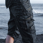 mens waxed textured tactical 3 4 shorts multi utility pockets