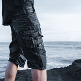 mens waxed textured tactical 3 4 shorts multi utility pockets