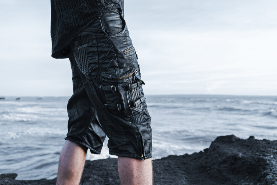 mens waxed textured tactical 3 4 shorts multi utility pockets