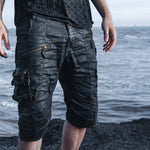 mens waxed textured tactical 3 4 cargo shorts multi utility pockets