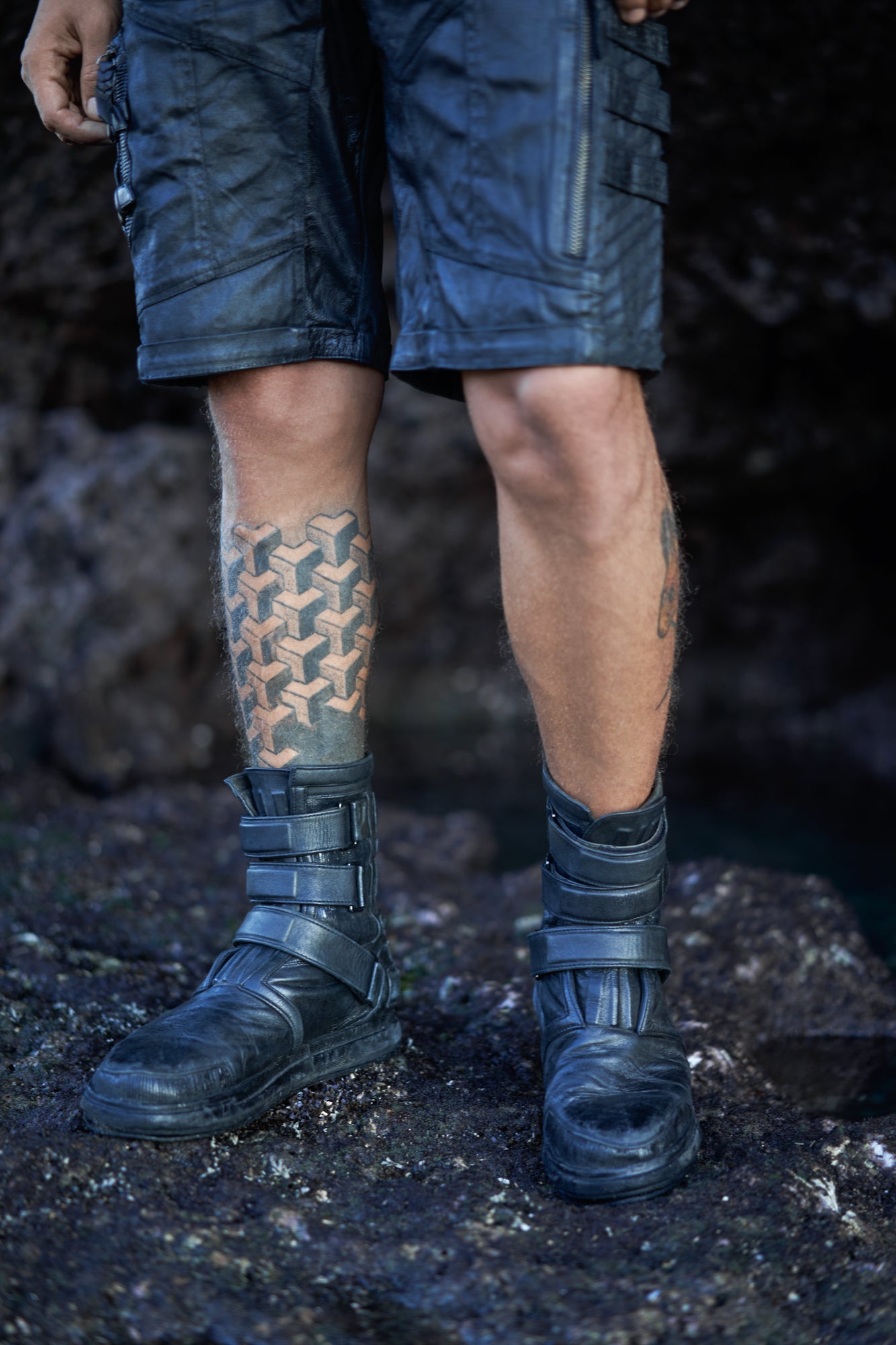 Men-Apparel-Clothing-Bottoms-Utility-Shorts-Leather-Boots-Shoes