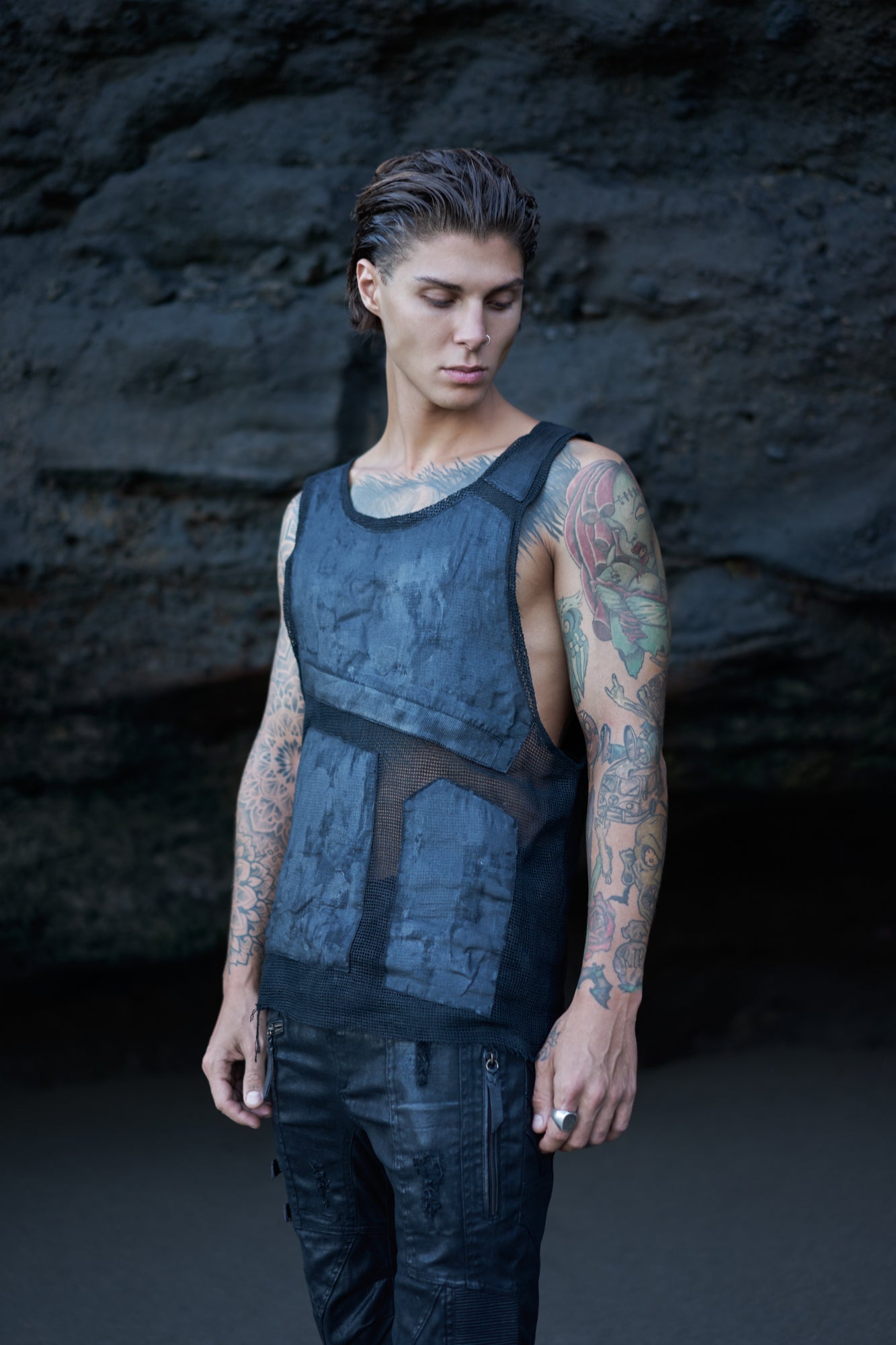 mens avant garde street clothing tank top sleeveless