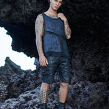 mens avant garde streetwear apparel tank top sleeveless tactical shorts boots