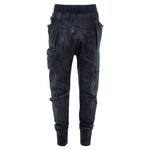 mens long utility cargo jogger pants drop crotch waxed front