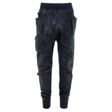 mens long utility cargo jogger pants drop crotch waxed front