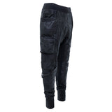 mens long utility cargo jogger pants drop crotch waxed side 3/4