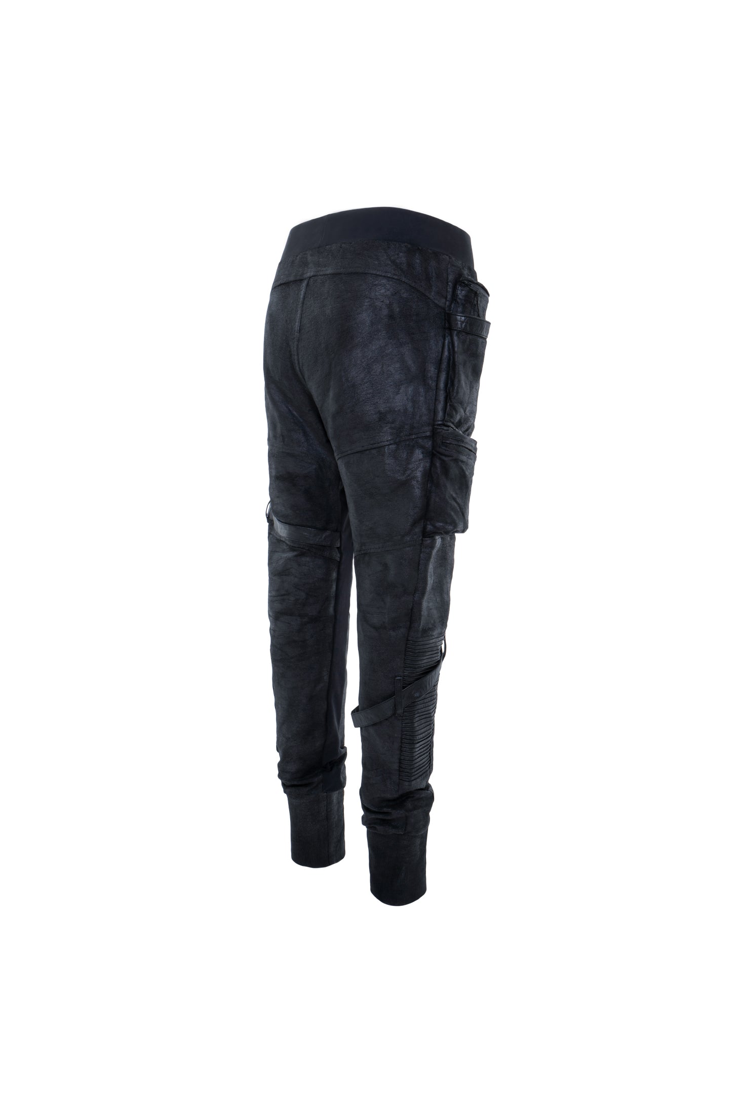 mens long utility cargo jogger pants drop crotch waxed