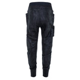 mens long cargo track pants drop crotch waxed 