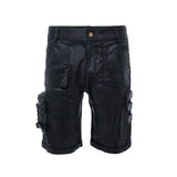 mens waxed textured tactical cargo shorts multiple utility pockets