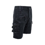 mens waxed textured tactical cargo shorts multiple utility pockets