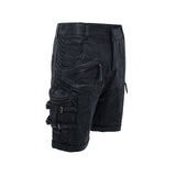 mens waxed textured tactical cargo shorts multiple utility pockets