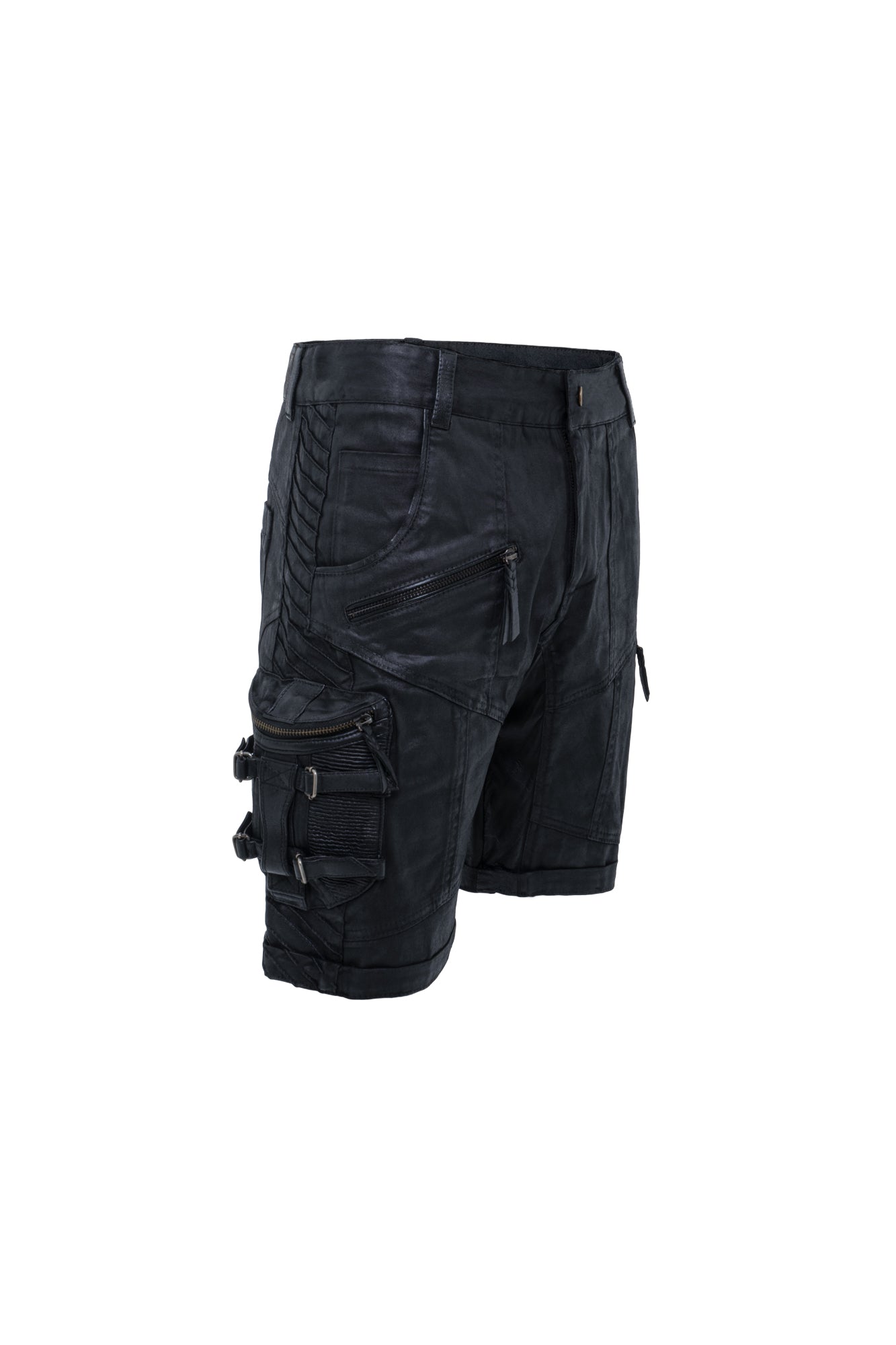 mens waxed textured tactical cargo shorts multiple utility pockets