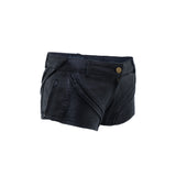 womens unisex textured booty shorts hot pants leather piping rib patches grunge texture