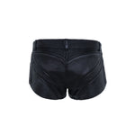 womens unisex textured booty shorts hot pants leather piping rib patches grunge texture