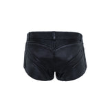 womens unisex textured booty shorts hot pants leather piping rib patches grunge texture