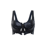womens avant-garde bustier top faux leather satin lining