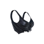 womens avant-garde bustier top faux leather satin lining biomorph