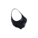 womens avant-garde bustier top faux leather satin lining biomorph