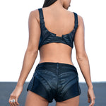 Women-Clothing-Bustier-Top-Faux-Leather-Booty-Shorts