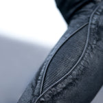 unisex leggings textured rib eyelet patch piping